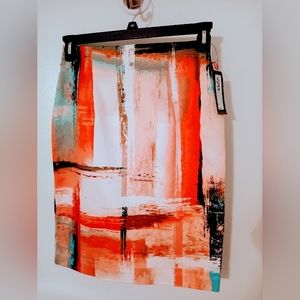 NWT Worthington Orange Malechitia Pencil Skirt Size 6